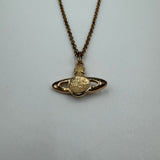 VIVIENNE WESTWOOD ROSEGOLD FLAT SATURN NECKLACE
