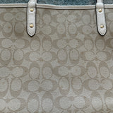 COACH BEIGE MONOGRAM TOTE BAG