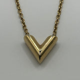 LOUIS VUITTON V PENDANT GOLD NECKLACE