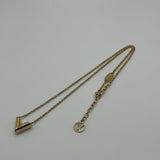 LOUIS VUITTON V PENDANT GOLD NECKLACE