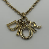 DIOR GOLD BIG LETTERS NECKLACE