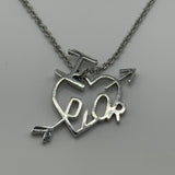 DIOR SILVER ARROW HEART NECKLACE