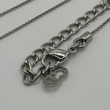 DIOR SPELLOUT WORD PENDANT SILVER NECKLACE