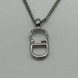 DIOR SILVER CD PENDANT NECKLACE