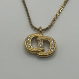 DIOR MINI CRYSTAL CD GOLD NECKLACE