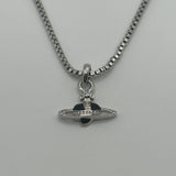 VIVIENNE WESTWOOD MINI DIAMANTE BLACK HEART NECKLACE