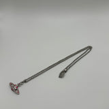 VIVIENNE WESTWOOD PINK/SILVER SATURN NECKLACE