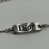 DIOR SILVER SPELLOUT PLATE BRACELET