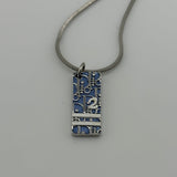 DIOR TROTTER BLUE PLATE NECKLACE