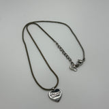 DIOR SPELLOUT SILVER HEART NECKLACE