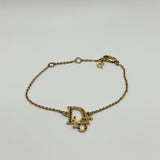 DIOR CRYSTAL WORD LOGO BRACELET GOLD