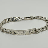 GUCCI GHOST PLATE BRACELET SILVER