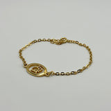 DIOR WORD OVAL LOGO BRACELET GOLD