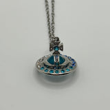 VIVIENNE WESTWOOD BLUE/SILVER ORB NECKLACE