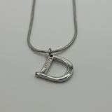 DIOR D LOGO NECKLACE SILVER