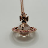 VIVIENNE WESTWOOD PINK GIANT ORB NECKLACE