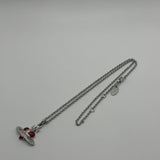 VIVIENNE WESTWOOD RED DIAMANTE SILVER NECKLACE