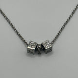 DIOR SILVER CD DICE NECKLACE