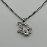 DIOR CRYSTAL WORD LOGO NECKLACE