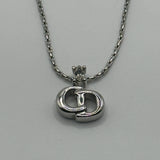 DIOR SILVER CD CRYSTAL NECKLACE