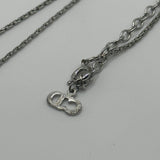 DIOR SILVER CD CRYSTAL NECKLACE