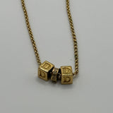 DIOR GOLD DICE NECKLACE