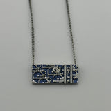 DIOR TROTTER BLUE PLATE THIN NECKLACE