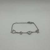 DIOR HEART CRYSTAL BRACELET SILVER