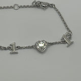 DIOR HEART CRYSTAL BRACELET SILVER