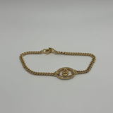 DIOR CD CRYSTAL OVAL BRACELET GOLD