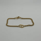 DIOR CD CRYSTAL LETTER LOGO BRACELET GOLD