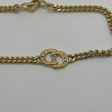 DIOR CD CRYSTAL LETTER LOGO BRACELET GOLD