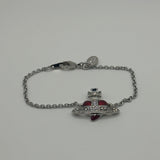 VIVIENNE WESTWOOD HEART ORB BRACELET SILVER