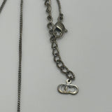 DIOR HEART LETTERS NECKLACE SILVER