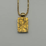 DIOR TROTTER SQUARE GOLD PLATE NECKLACE