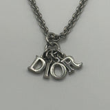 DIOR MINI CHAIN LETTERS NECKLACE SILVER