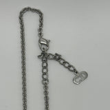 DIOR MINI CHAIN LETTERS NECKLACE SILVER