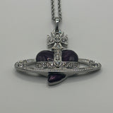 VIVIENNE WESTWOOD PURPLE HEART BIG NECKLACE