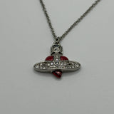 VIVIENNE WESTWOOD SILVER DIAMANTE HEART NECKLACE