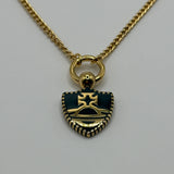 VIVIENNE WESTWOOD GOLD SHIELD LOGO NECKLACE