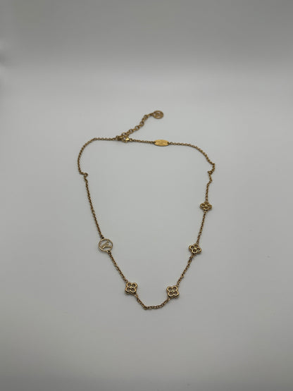 LOUIS VUITTON Flower Full Necklace Gold 487881