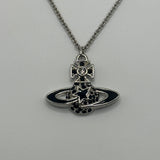 VIVIENNE WESTWOOD DARLENE BLACK CRYSTAL NECKLACE