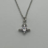 VIVIENNE WESTWOOD SILVER MINI CRYSTAL CROSS NECKLACE