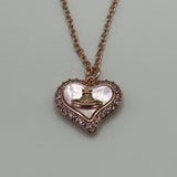 VIVIENNE WESTWOOD PINK HEART PENDANT NECKLACE