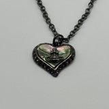 VIVIENNE WESTWOOD BLACK HEART PENDANT NECKLACE