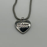 DIOR HEART NECKLACE SILVER