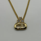 DIOR CD TRIPLE CRYSTAL NECKLACE GOLD