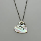 DIOR WHITE HEART NECKLACE SILVER