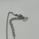 DIOR WHITE HEART NECKLACE SILVER