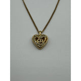 DIOR CD HEART CRYSTAL GOLD NECKLACE